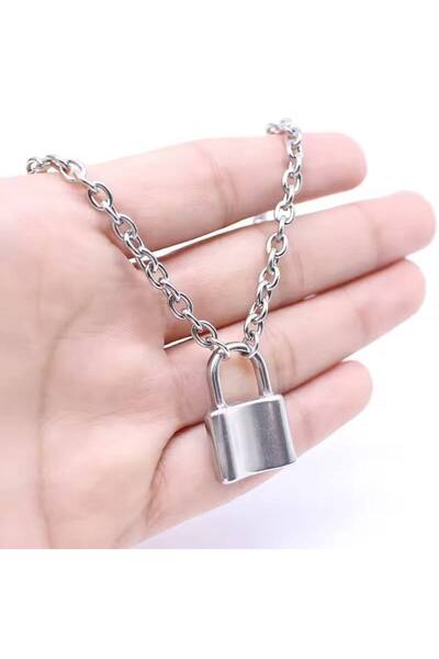 Herşey Nota Unisex Necklace with Lock Detail Chain – Modern Design with 60 cm Chain