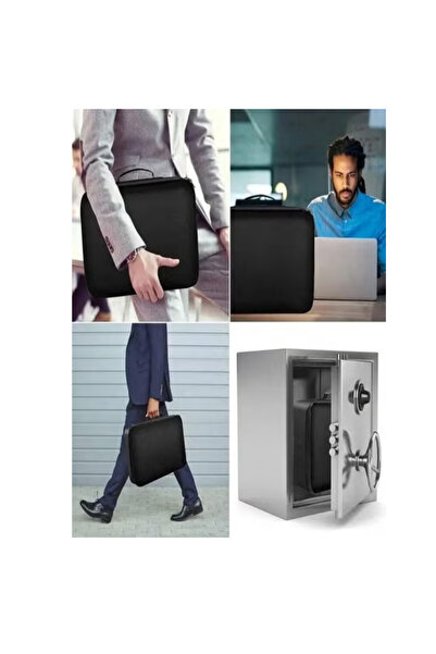 Fstyle Fireproof Document Bag with Zipper Closure Black