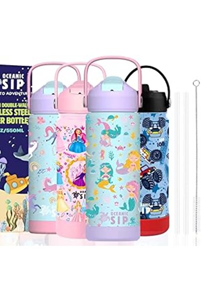 Generic Oceanic Stainless Steel Water Bottle 550ml 18oz 380ml 12oz Double-Wall Vacuum Insulated 304 Stainles