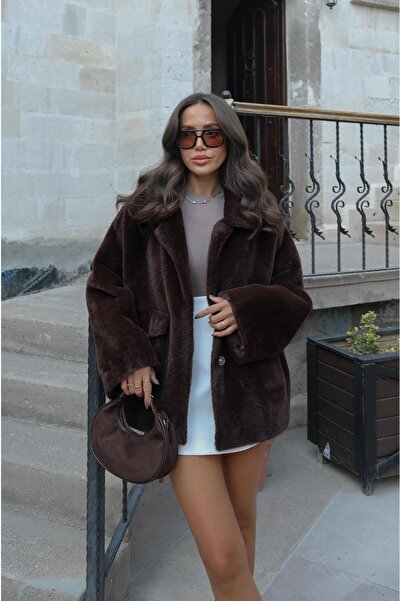 Havoş Brown Alpaca Fur Short Coat