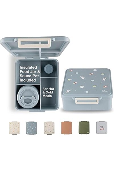 Generic Grand Bento Lunch Box for Kids, Elegant Spaceship Design,Leakproof with 4 Compartments & Food Jar,Te