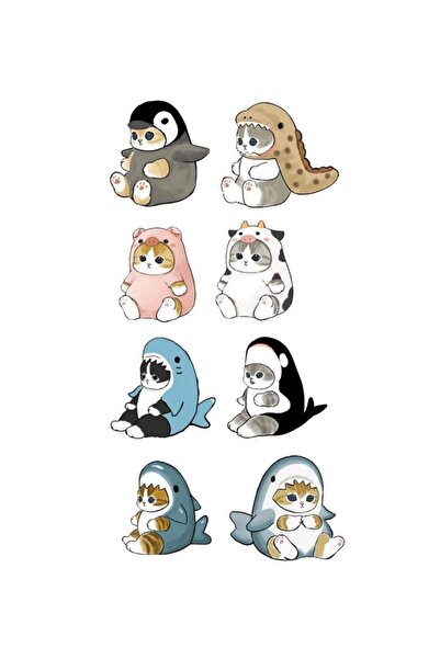 Çağlayan Reklam Cat Themed Sticker Label Set - Cat Sticker - Laptop Notebook ...