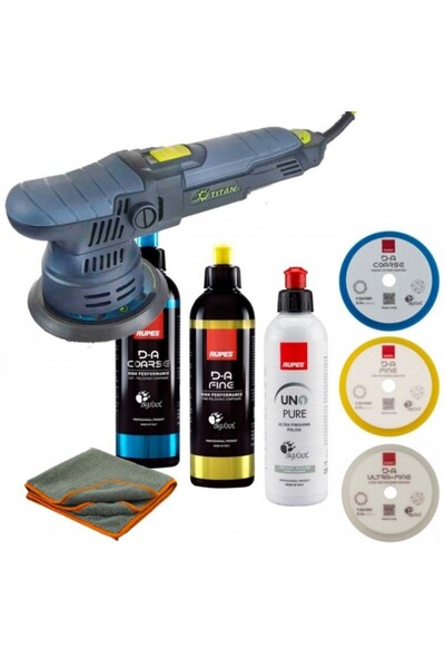 Titan Set masina polish TDA09, paste Rupes 3 pasi si bureti, 250ml