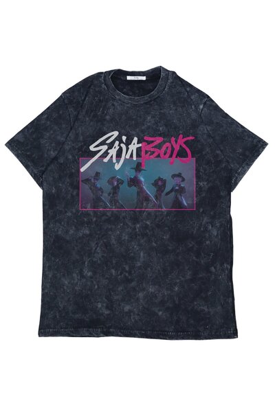 Fuddy Moda Tricou unisex Saja pentru băieți, lavabil, cu imprimeu, tricou ret...