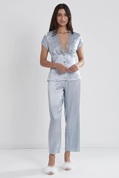 Mavelle 6-Piece Bridal Dowry Set Satin Nightgown Dressing Gown Pajama Set Shorts Set with Slippers as a Gift