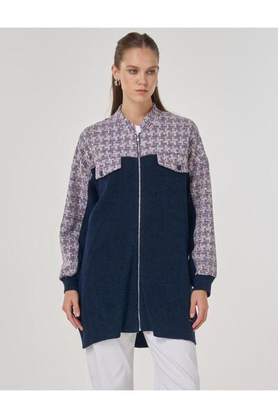 Kayra Knitwear Cardigan with Flap Pockets Indigo
