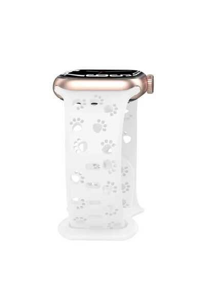 Apple Ρολόι Curea Ceas με σιλικόνη και λευκό καντράν 38/40/41mm