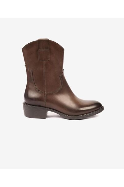 Greyder Kadın Siyah Hakiki Deri Ortaflex Taban Topuklu Bot 4K2UB34130