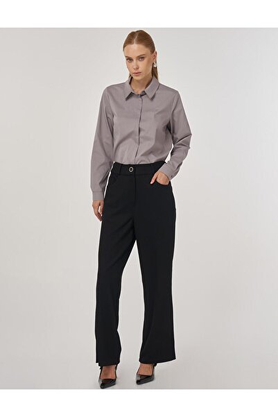 Kayra Button Detailed Trousers Black