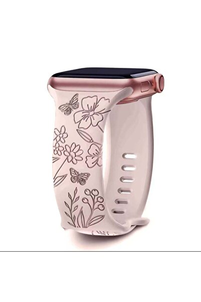 Apple Ρολόι Curea Ceas από σιλικόνη, ροζ, άνθος και χρώμα σιλικόνης, 38/40/41mm