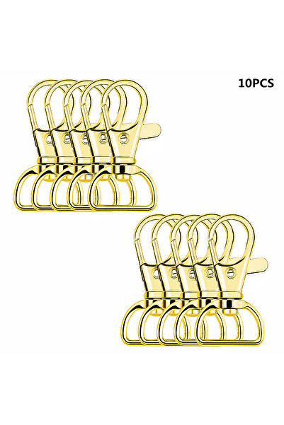 Choice 10pcs Gold 10PCS Swivel Hook Key Chain Clip Hook D-Ring Clip Lanyard H...