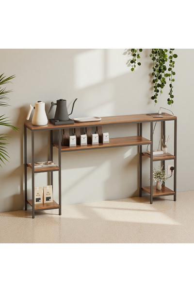 VariFurnx طاولة وحدة تحكم 160*30*90 سم مع منفذ طاقة طاولة أريكة طاولة مدخل للأريكة والممر