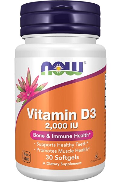 Now Foods Supplements, Vitamin D-3 2,000 IU, High , Structural Support*, 30 S...