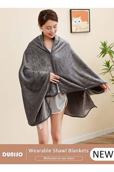 fun zone DUNISO 2 in 1 Wearable Blanket Button Shawl, Multifunction Shoulder Warm, Fleece Wearable Blanket, C
