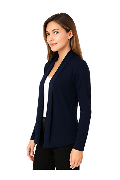 PAUSE By Styli Women Navy Open-Front Solid Shrug