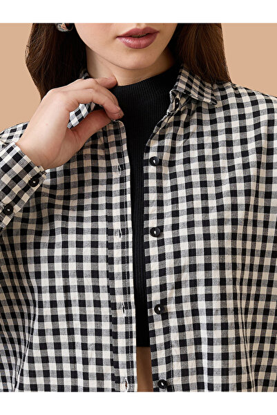 Globus By Styli Black Gingham Check Long Sleeve Shirt