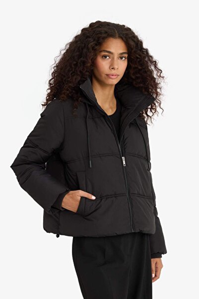 DeFacto Regular Fit Kapüşonlu Fermuarlı Şişme Mont F1944AX25WN