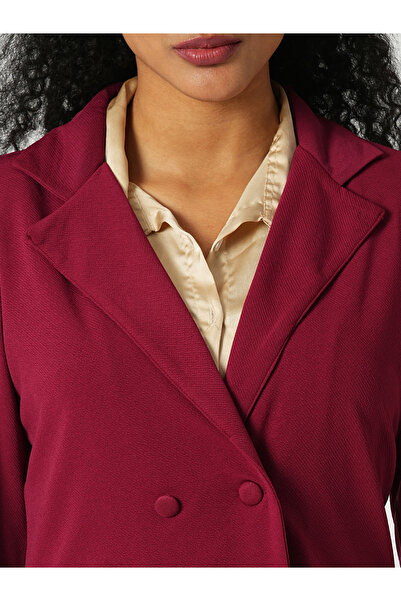 Globus By Styli Maroon Stretchable Crop Blazer and Trousers Workwear Co-Ords