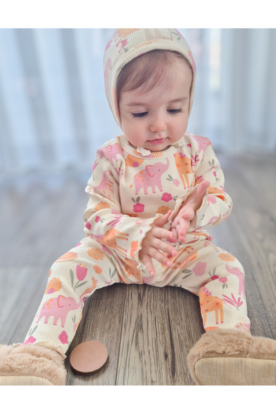 BALKABAĞI طقم أطفال من ثلاث قطع من Lora (لورا) بنمط قوس قزح / قلب / حيوان / ز...