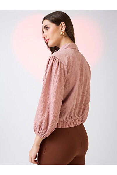 Globus By Styli Pink Textured Shirt with Utility Pockets