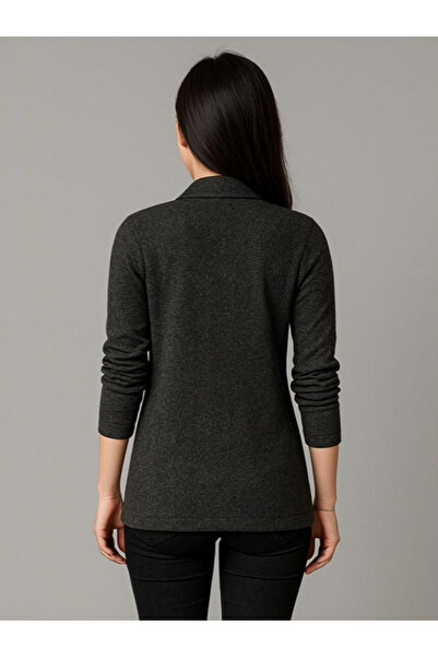 PAUSE By Styli Women Charcoal Open-Front Solid Shrug