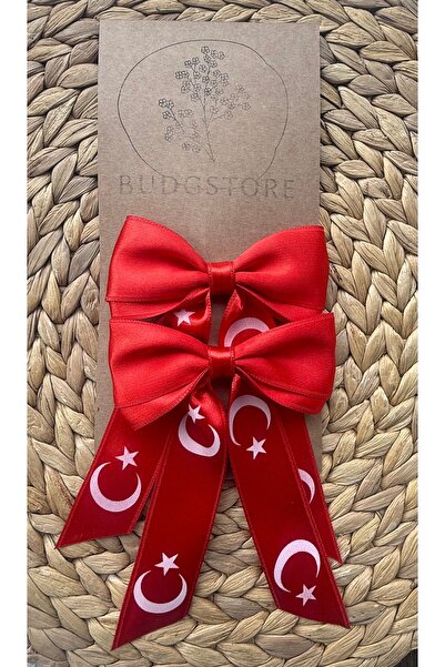 Budgstore 2 Li Kırmızı Kurdele Toka Seti Yılbaşı Okul Parti 23 Nisan 29 Ekim ...