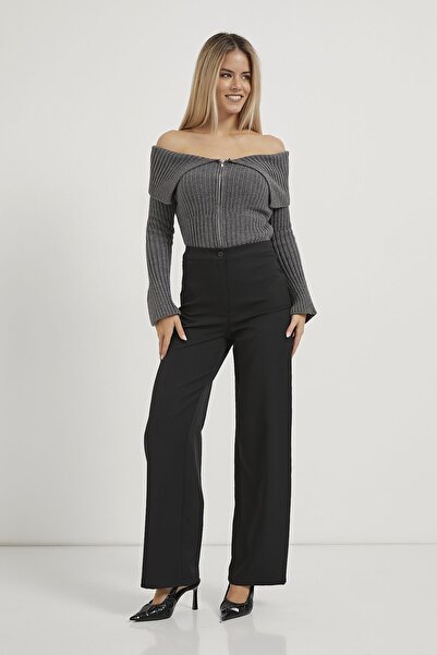 Arma Life Kadın Yüksek Bel Basic Bol Siyah Palazzo Pantolon