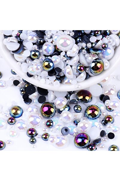 Choice8 3-10mm 10g Mix 7 Mix Color AB Half Round ABS Beads Pearl Flatback Bea...