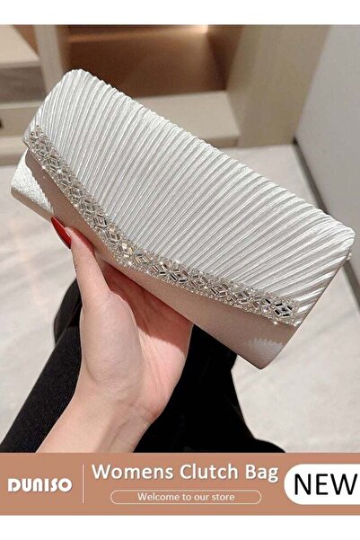 fun zone DUNISO Womens Clutch Bag, Sparkly Evening Clutch Purse, Champagne Sh...