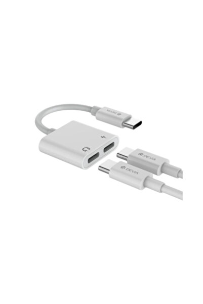 Devia Type-C Adapter with Dual Ports for Headphones and Charging