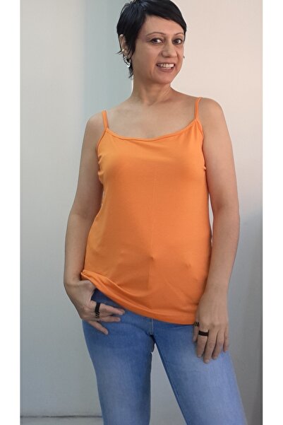 Mertcan Butik Μπλουζάκι από βαμβακερή βισκόζη με πορτοκαλί κορδόνι