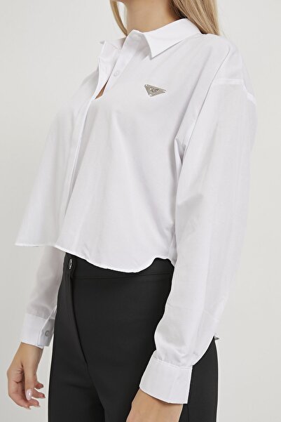 Arma Life Γυναικείο μακρυμάνικο λευκό πουκάμισο με αξεσουάρ