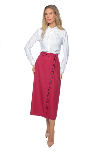Muse Mark Midi skirt in burgundy with high waist