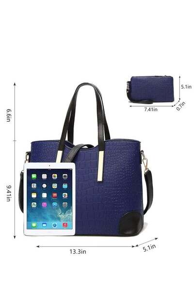 Yelajoy Tote Bag,Crocodile Pu Material,Large Capacity,Best Gift for Girls,Women