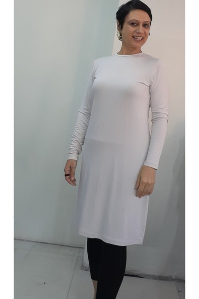 Mertcan Butik Beige Round Neck Long Sleeve Underwear T-Shirt