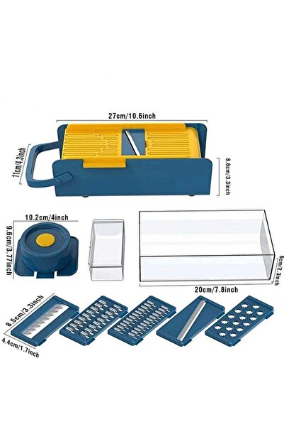 Yelajoy Vegetable Chopper,Slicer Chopper Grater Spiralizer 12-in-1 Interchangeable,With Basket & Container