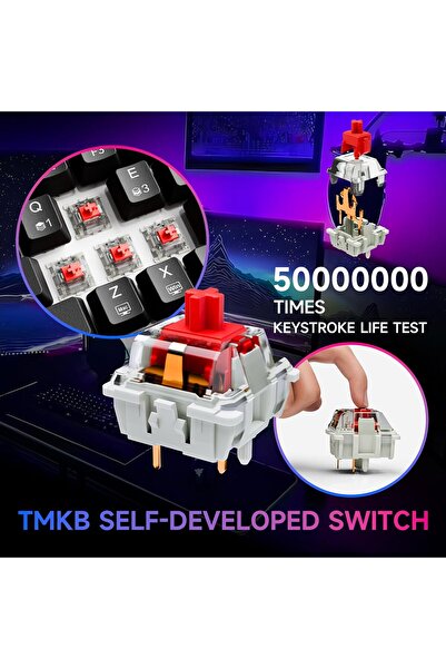 Generic DIERYA DK63 60% Wireless Mechanical Gaming Keyboard Bluetooth/2.4G/Wired RGB Backlit Anti-Ghosting C