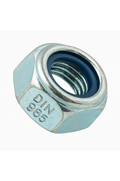 OEM Piulita cu autoblocare plastic DIN 985 10. M22 otel zincat - cutie 50 buc