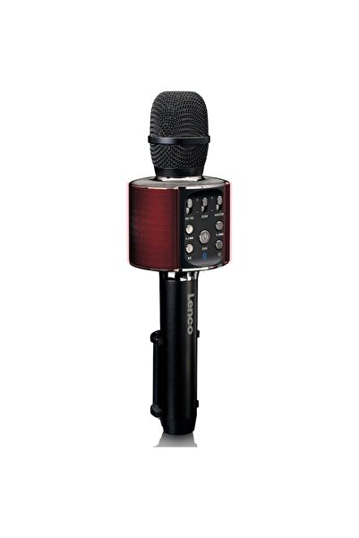Lenco Microphone Karaoke BMC-090BLK, Bluetooth, Speaker, MicroSD, USB, Battery, Voice Effects, Light