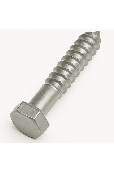 OEM Surub lemn cap hexagonal DIN 571 8 x50 inox A2 - cutie 100 buc