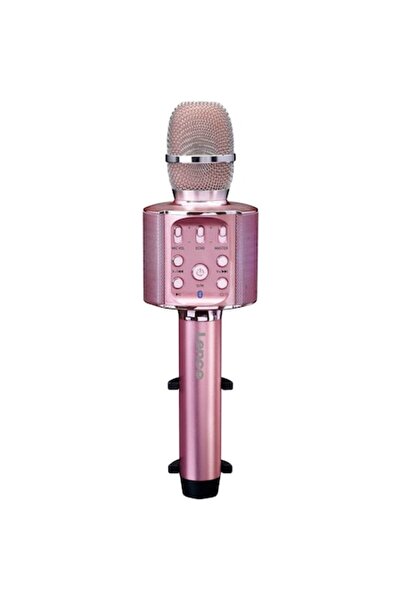Lenco BMC-090RGD Karaoke Microphone, Bluetooth, Speaker, MicroSD, USB, Light Effects, Pink