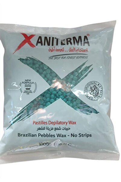 XANITERMA شمع الحصى الايصالي - نعومة وأرقى - بدون شرائح - شمع زانيتيرما الأخضر 1000 جرام