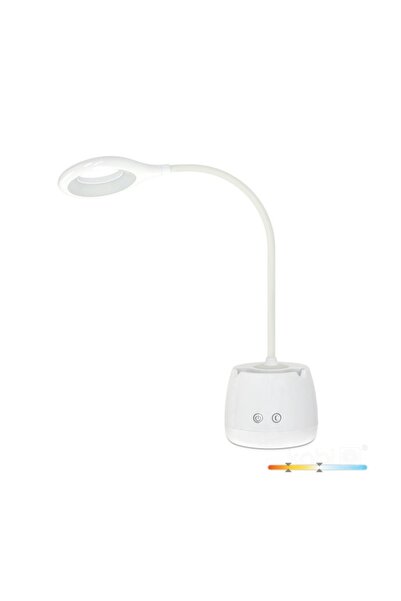 Kobi LED desk lamp LUSIA 5W, 4000K, portable, rechargeable, battery, pen and phone holder, white,
