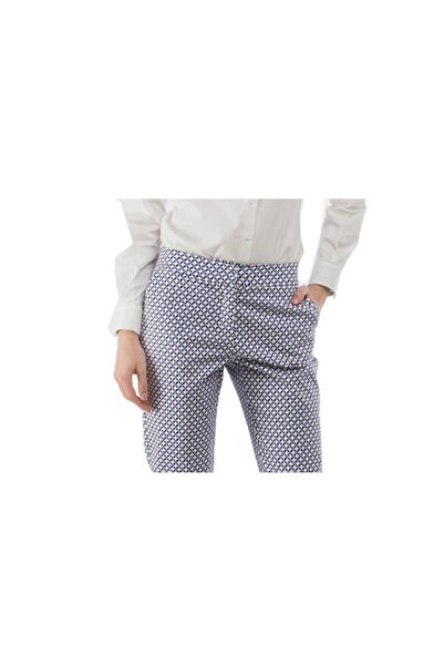 Kvinna Women's Pants Mono, KVINNA, Violet-Blue Print, 95% Cotton