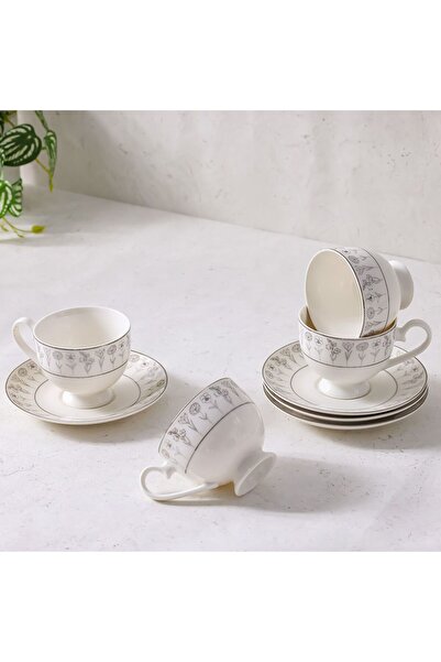 Danube Home Youthful Bite Sparkle 8-Piece Tea Set – Elegant Dishwasher Safe Cups & Saucers for 4