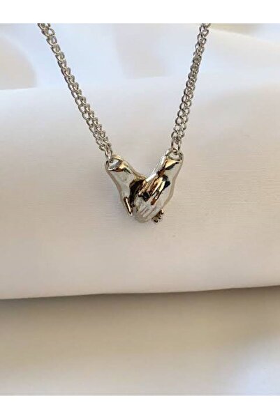 Herşey Nota United Hand Magnet 2-Piece Couple Necklace – Best Friends Bff Friendship Necklace Set