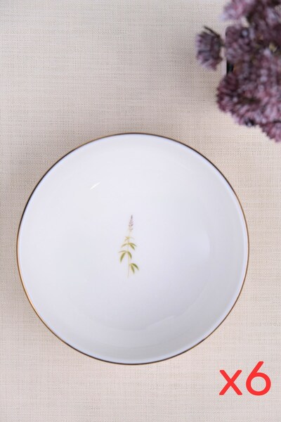 tabakevi Tabak Evi Porselen Natura Salkım Altın Yaldız Kase 13,50cm 6 lı