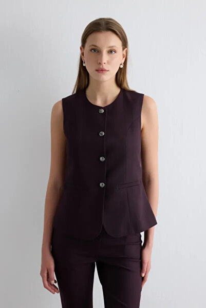 Gusto Смугастий жилет з круглим коміром - Мурдум