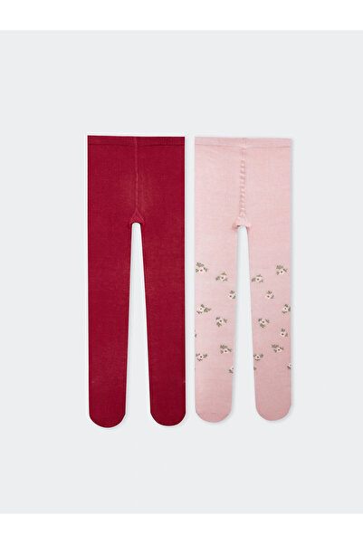 LC Waikiki LCW baby Pembe Baskılı Kız Bebek Külotlu Çorap 2'li