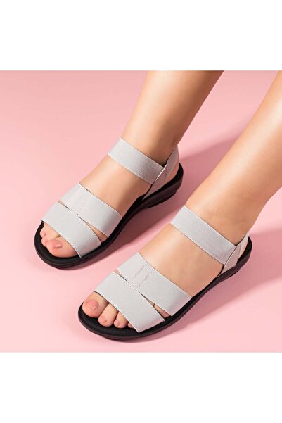 BMoD Gray women's sandals with elastic straps MOD04500